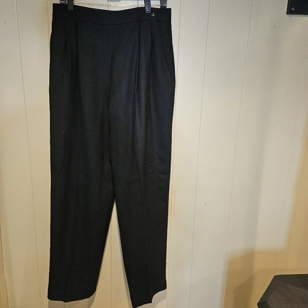 Jos A. Banks Black Tailored Lined Pants, 100% Wool, Size 16, Formal Occasions